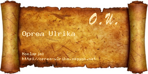 Oprea Ulrika névjegykártya
